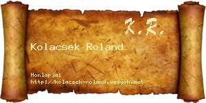 Kolacsek Roland névjegykártya
